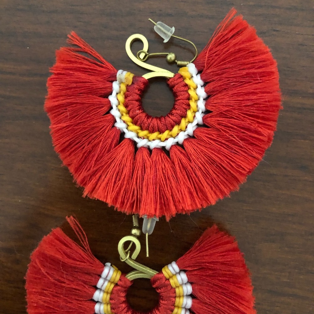 Feathered Statement Earrings - image 3